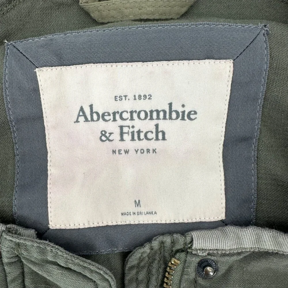 Abercrombie & Fitch Womens Olive Green Military Style Jacket M Cotton/Polyester - Picture 8 of 8